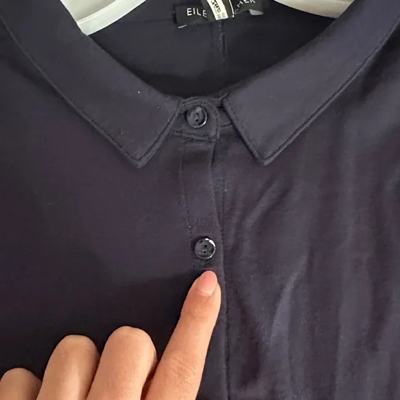 Eileen Fisher Tencel Jersey Shirtdress In Navy Women’s 1X Lightweight Casual - Picture 11 of 11